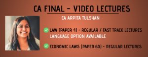 Arpita Tulsyan CA FInal Video Lectures