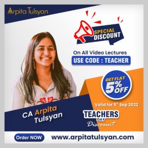 CA Arpita Tulsyan Teachers Day Discount Offer