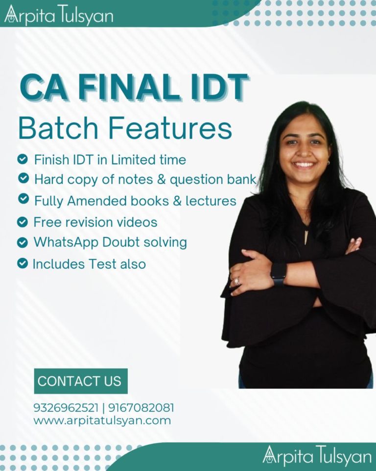 Pre Order Ca Final Idt Lectures Fast Track Lectures May November Exams